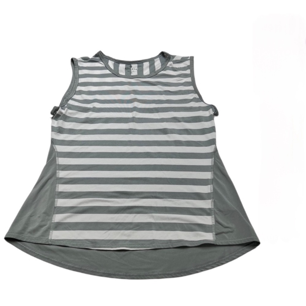ATHLETA Active Tank in Gray and White Stripes! - Picture 2 of 6